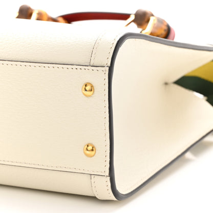 Gucci Textured Dollar Calfskin Web Small Diana Tote Bag Mystic White 9 of 10