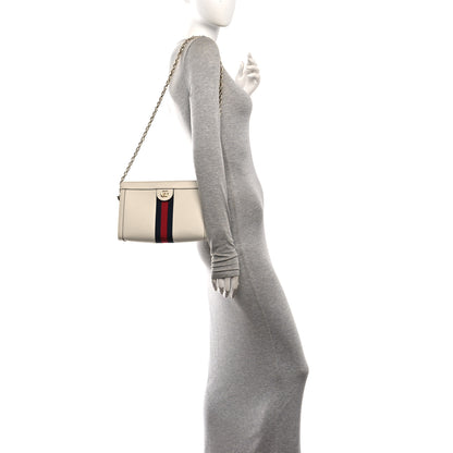 Gucci Textured Calfskin Web Small Ophidia Chain Shoulder Bag Mystic White 2 of 10