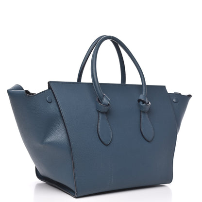 Celine Crisped Calfskin Small Tie Knot Tote Metallic Blue 3 of 16
