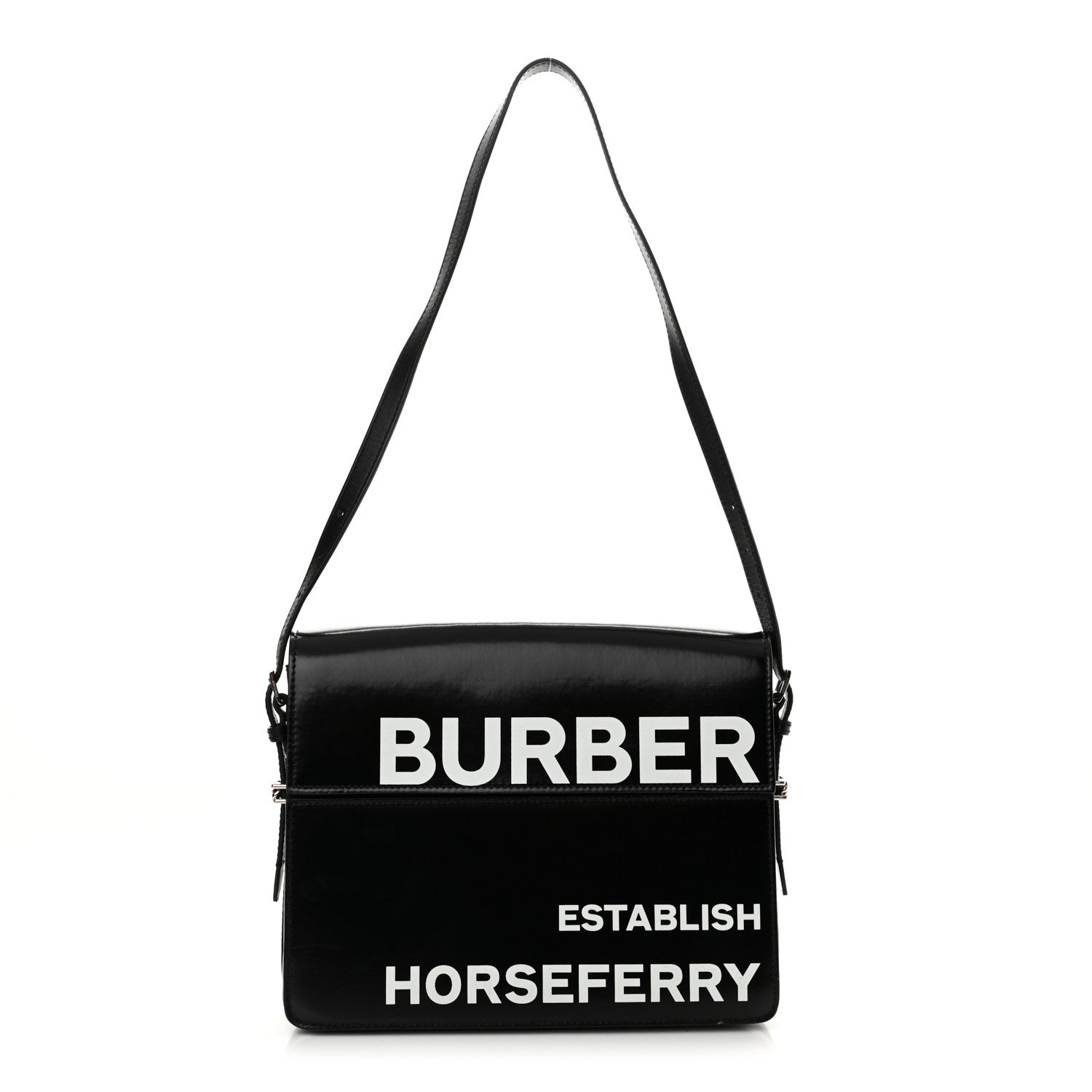Burberry Coated Canvas Horseferry Print Grace Bag Black 1 of 12