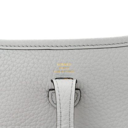 Hermes Taurillon Clemence Amazone Evelyne TPM Bleu Pale Etain 6 of 10