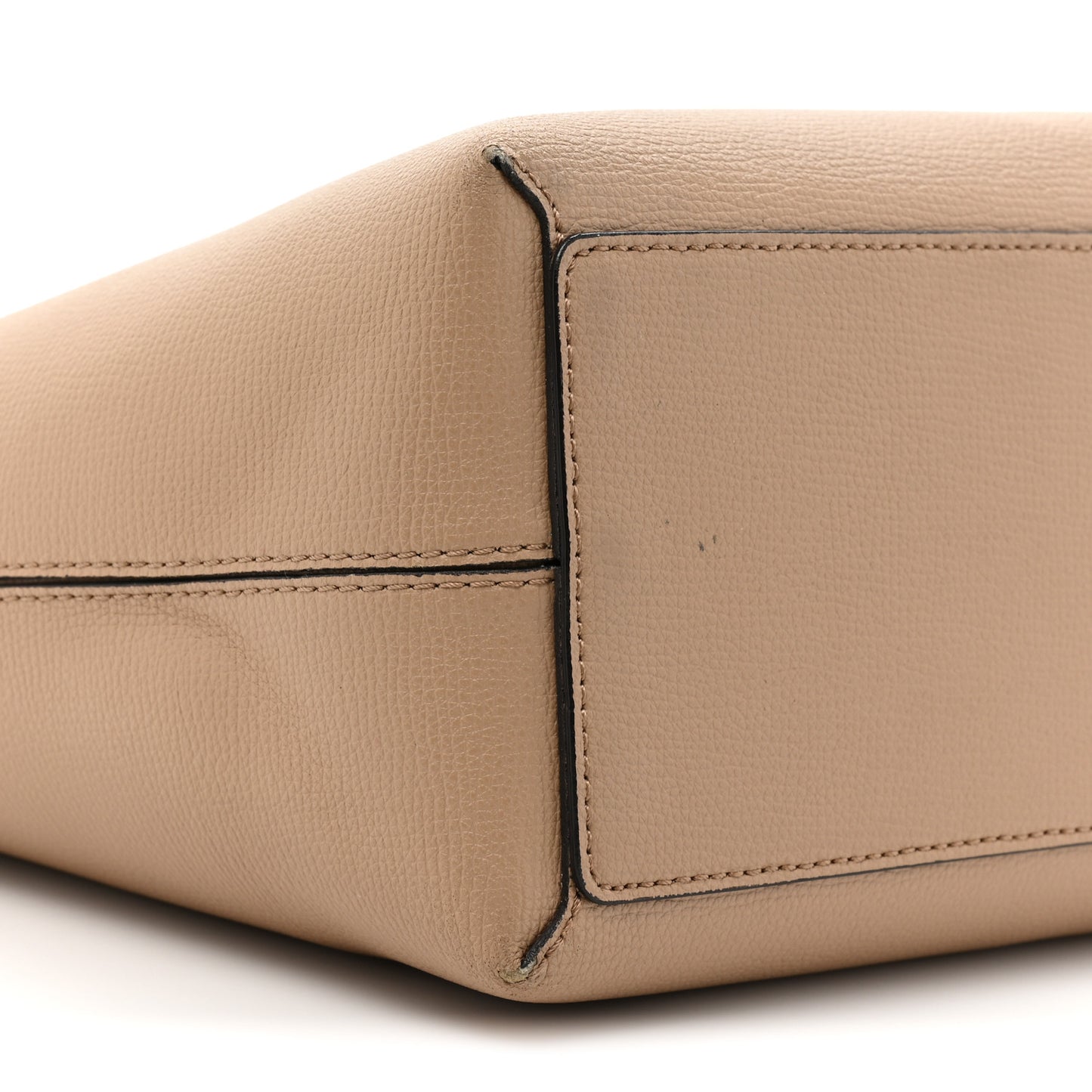 Grainy Calfskin Haymarket Check Medium Reversible Tote Camel