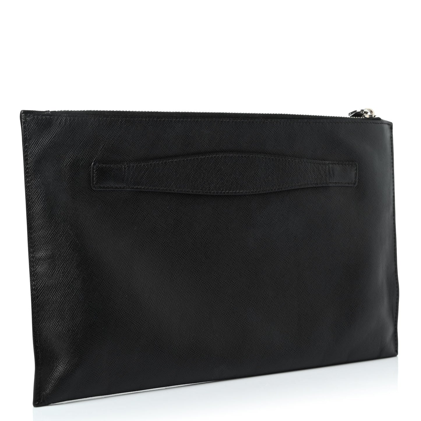 Saffiano Lux Clutch Pouch Black Red