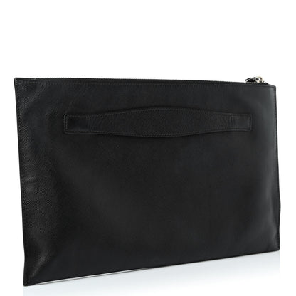 Prada Saffiano Lux Clutch Pouch Black Red 2 of 4
