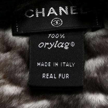 Chanel Orylag Rabbit Fur CC Scarf Black 3 of 3