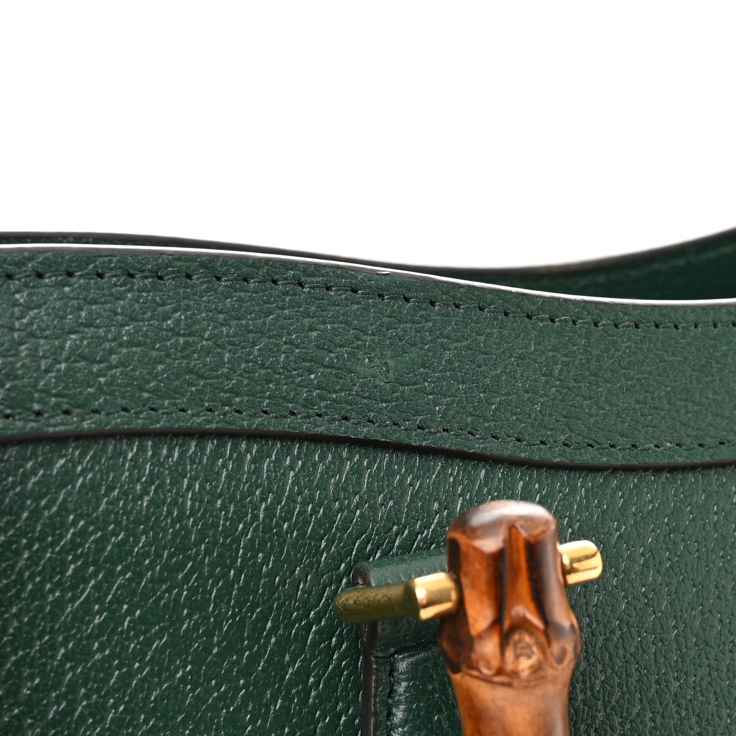 Gucci Textured Dollar Calfskin Web Small Diana Tote Bag Green 14 of 15