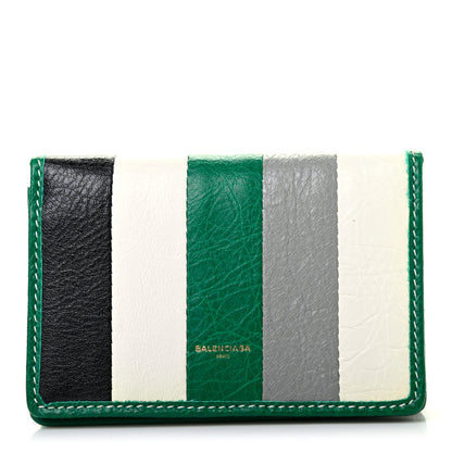 Balenciaga Agneau Arena Multicolore Bazar Bi-Fold Card Case Green Grey Black 1 of 6