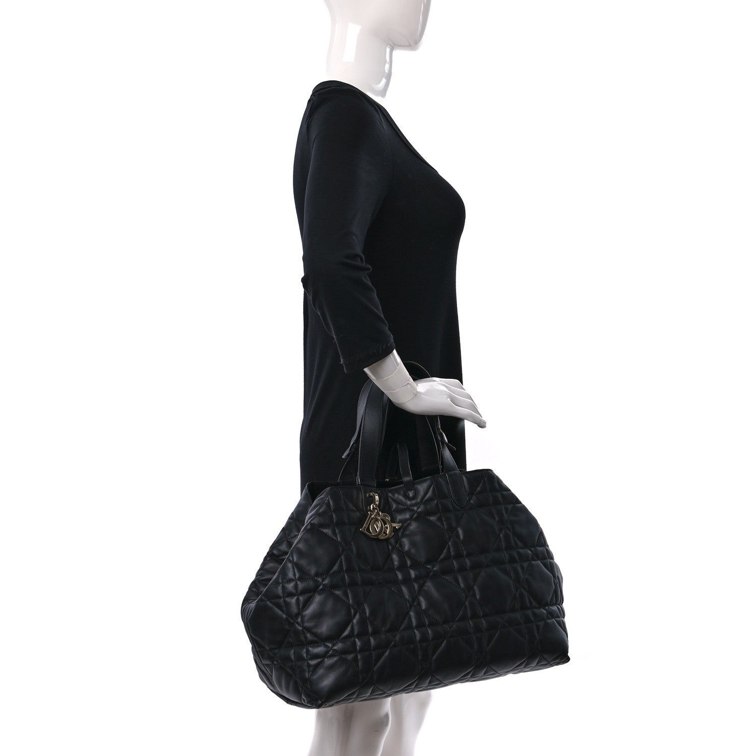 Christian Dior Calfskin Macrocannage Large Toujours Black 2 of 15