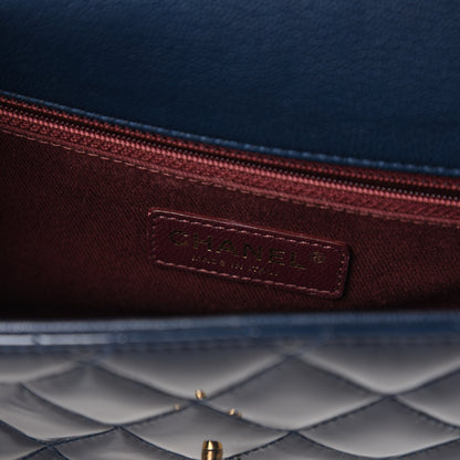 Chanel Patent Goatskin Quilted Medium CC Eyelet Flap Blue 8 of 10
