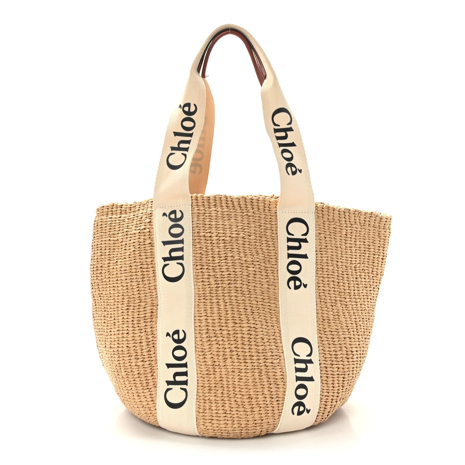 Chloe Raffia Large Woody Tote White 1 of 8