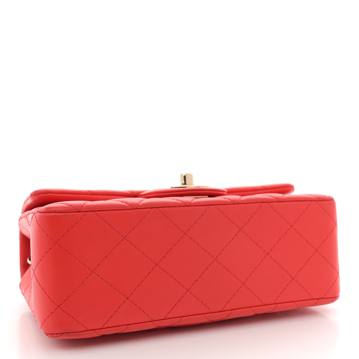 Lambskin Quilted Mini Rectangular Flap Red
