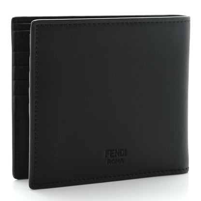 Fendi Vitello Century Metal Monster Eyes Bi-Fold Wallet Black 3 of 9