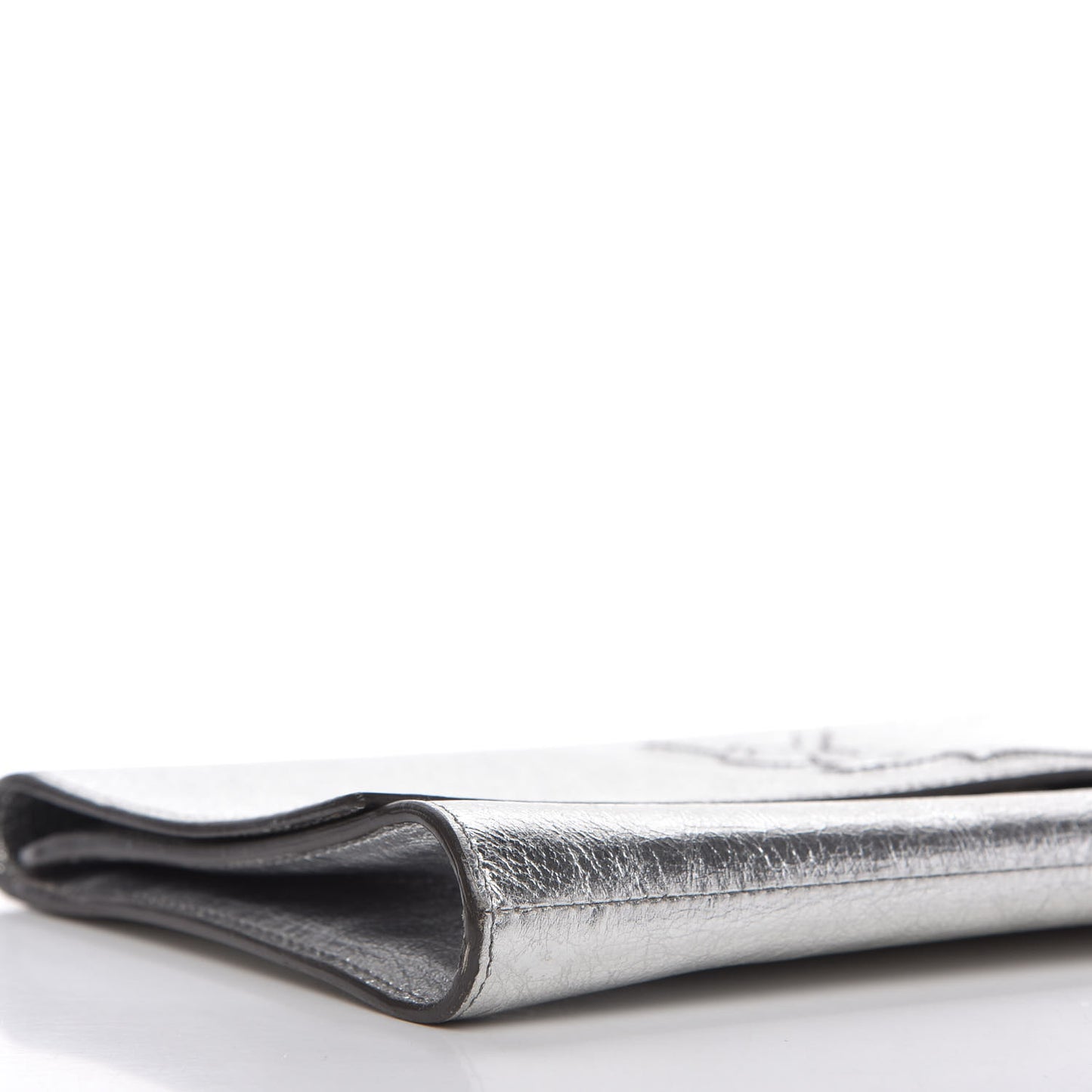 Metallic Calfskin Monogram Large Belle De Jour Clutch Silver