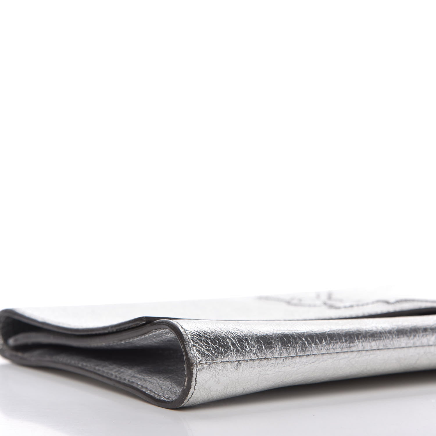 Saint Laurent Metallic Calfskin Monogram Large Belle De Jour Clutch Silver 6 of 9