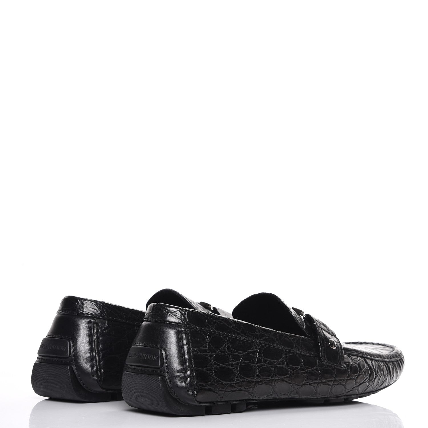 Louis Vuitton Mens Crocodile Monte Carlo Loafers 11 Black 4 of 9