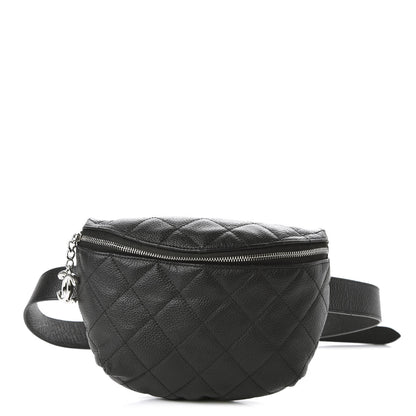 Chanel Grained Calfskin Quilted Waist Belt Bag Black 1 of 10