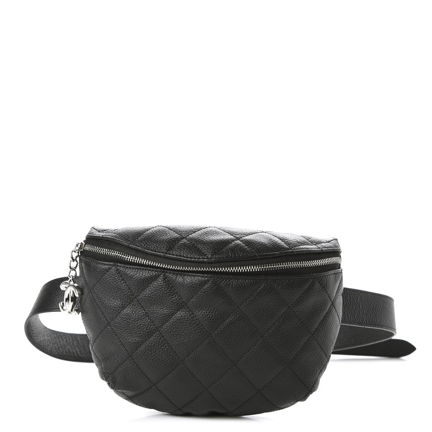 Chanel Grained Calfskin Quilted Waist Belt Bag Black 1 of 10