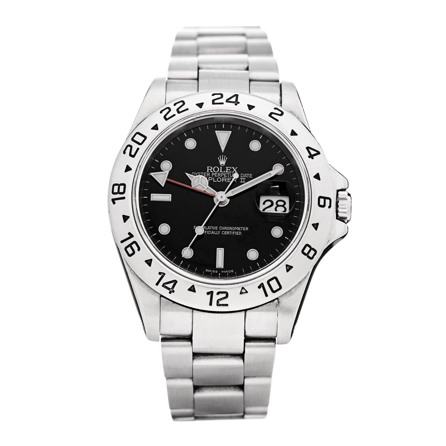 Rolex Stainless Steel 40mm Oyster Perpetual Date Explorer II Watch Black 16570 1 of 4