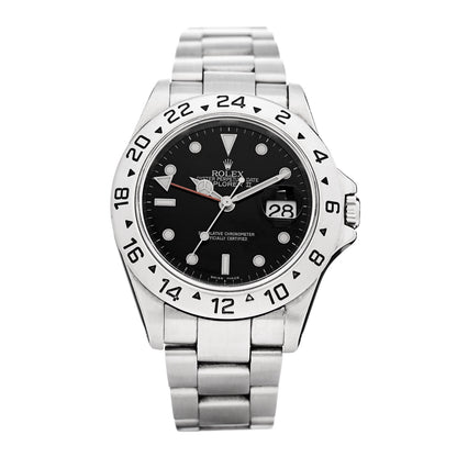Rolex Stainless Steel 40mm Oyster Perpetual Date Explorer II Watch Black 16570 1 of 4