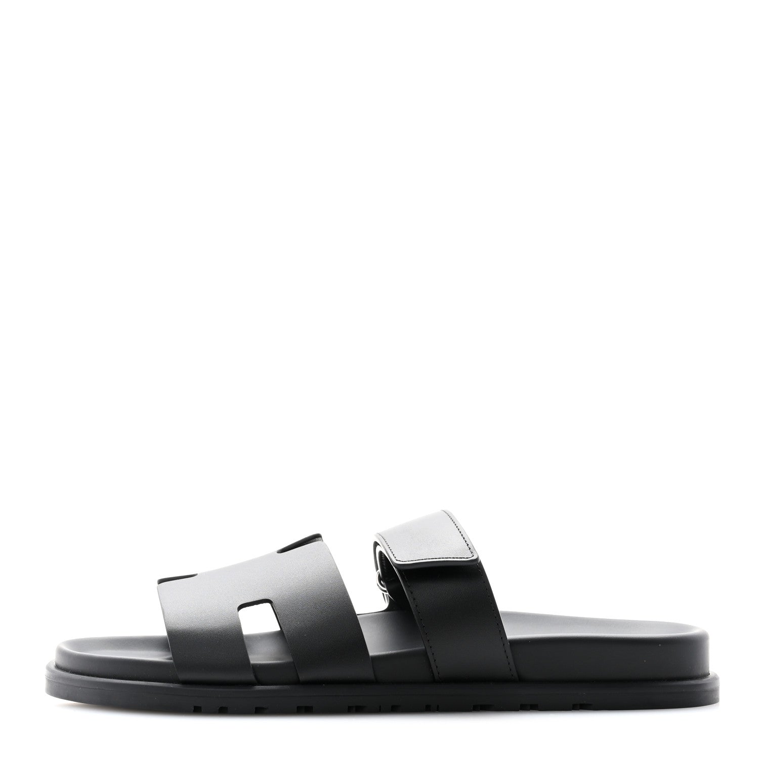 Hermes Calfskin Mens Chypre Sandals 42.5 Black 1 of 9