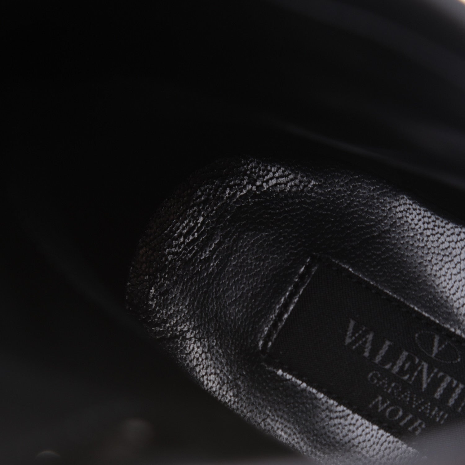 Valentino Garavani Calfskin Rockstud 30mm Biker Boots 38 Black 11 of 14
