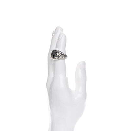 David Yurman Sterling Silver Black Diamond Waves Signet Ring 64.5 11 2 of 6