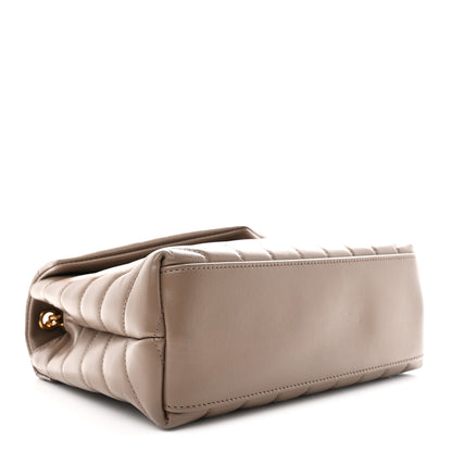 Saint Laurent Calfskin Y Quilted Monogram Small Loulou Chain Satchel Taupe 4 of 11