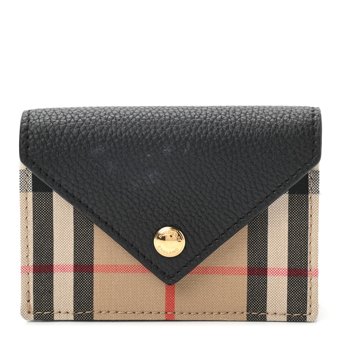 Grainy Calfskin Vintage Check Jade Card Case