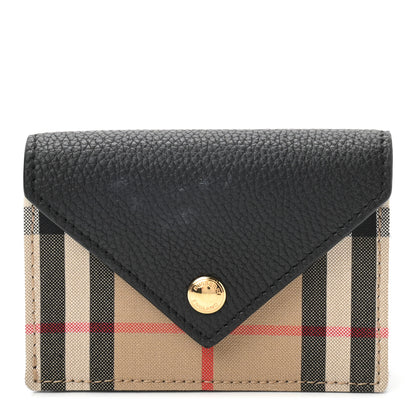 Burberry Grainy Calfskin Vintage Check Jade Card Case 1 of 9