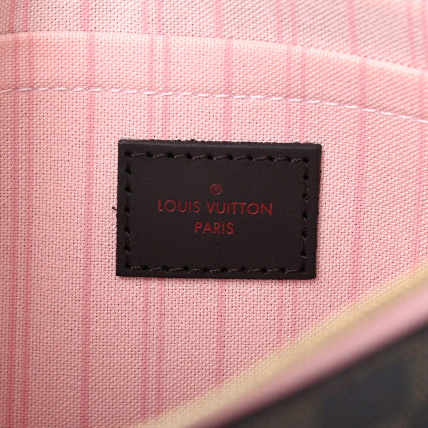 Louis Vuitton Damier Ebene Neverfull MM GM Pochette Rose Ballerine 6 of 8