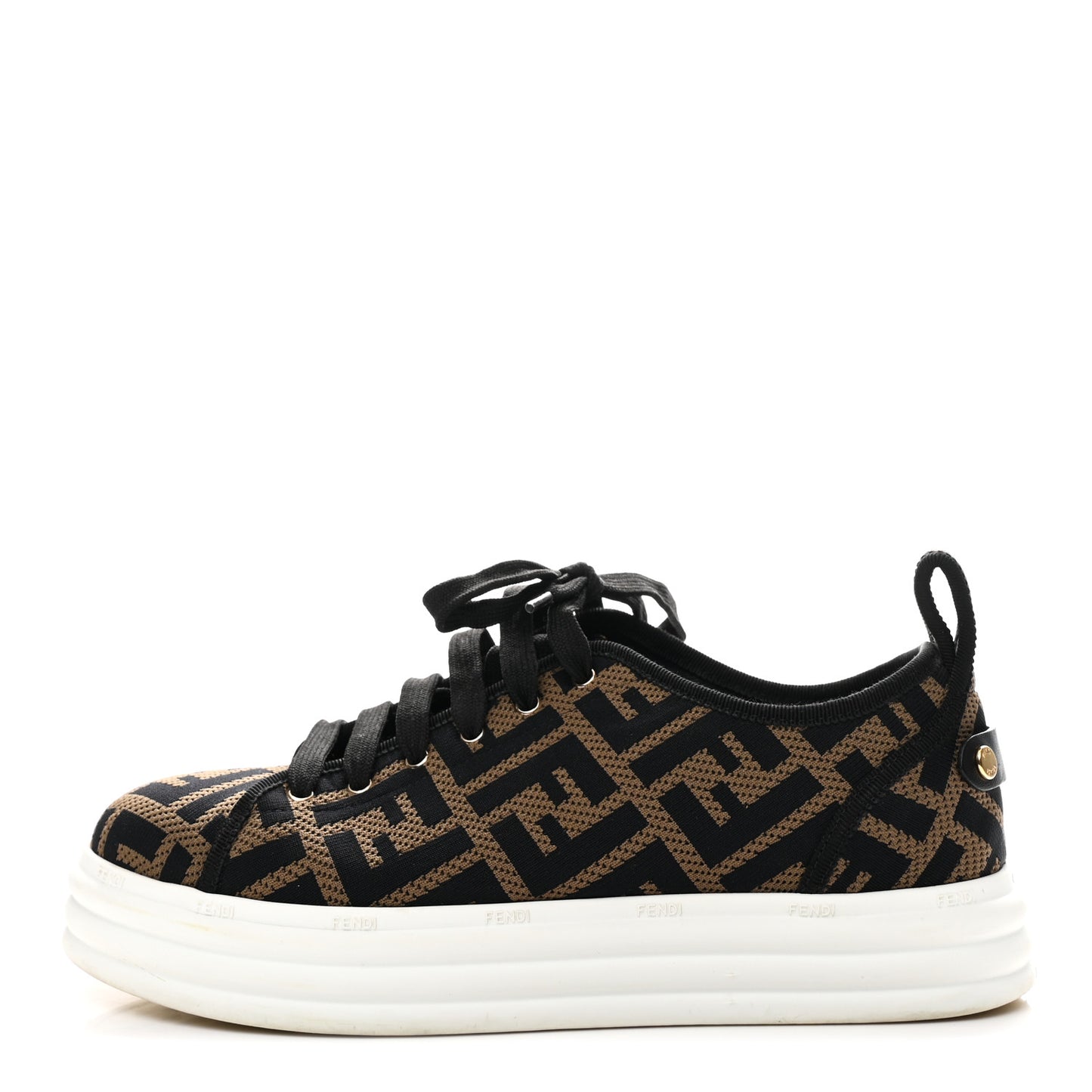 Fabric FF Micro-Perforated Rise Low Top Sneakers 38.5 Tobacco Black