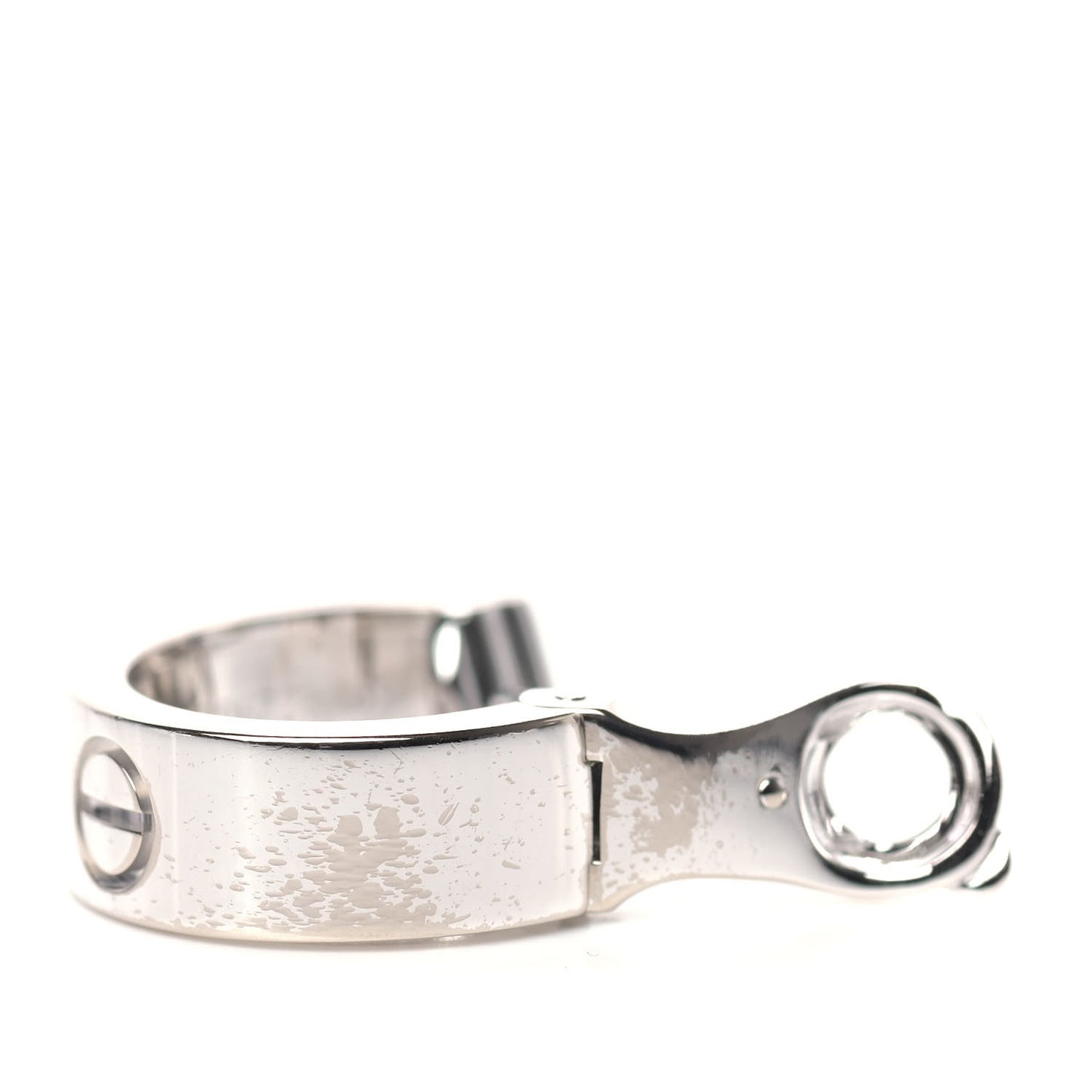 18K White Gold 2 Diamond 5.5mm LOVE Hoop Earrings