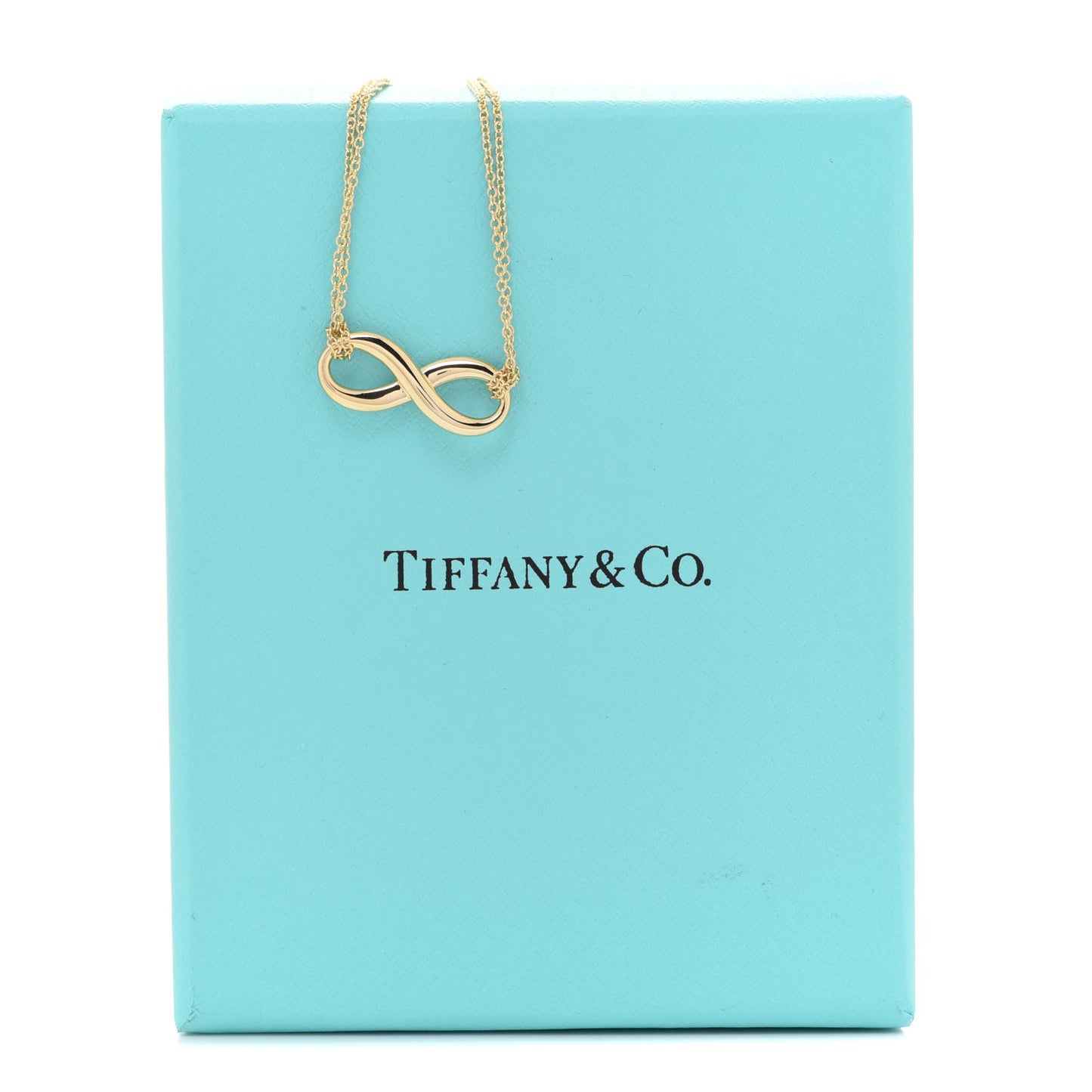 18K Yellow Gold Infinity Double Chain Pendant Necklace