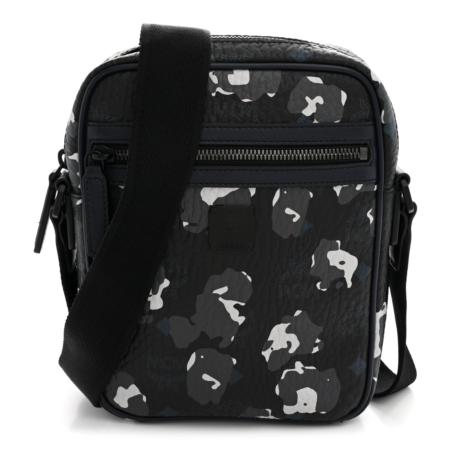 MCM Visetos Camouflage Crossbody Bag Black Blue 1 of 10