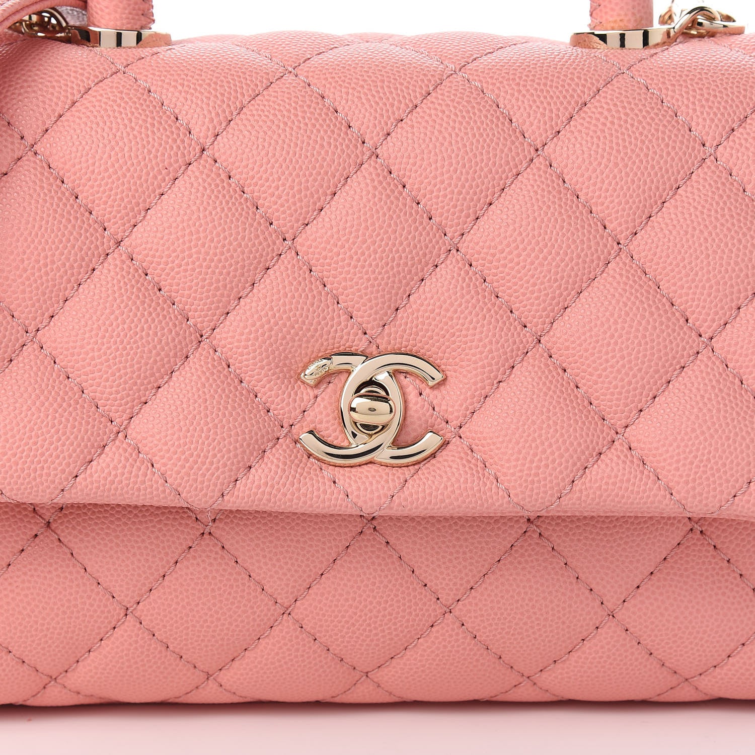 Chanel Caviar Quilted Mini Coco Handle Flap Pink 12 of 14