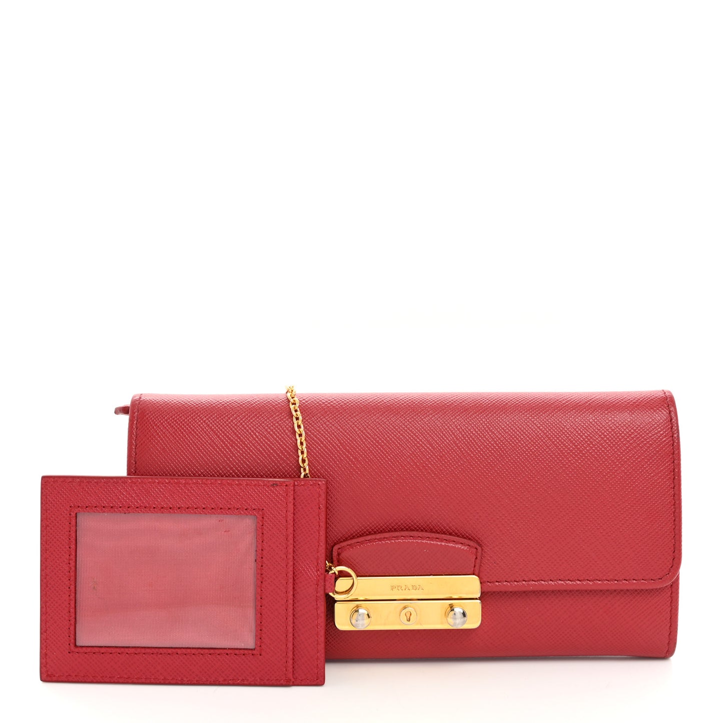 Saffiano Lock Portafogli Flap Wallet Fuoco