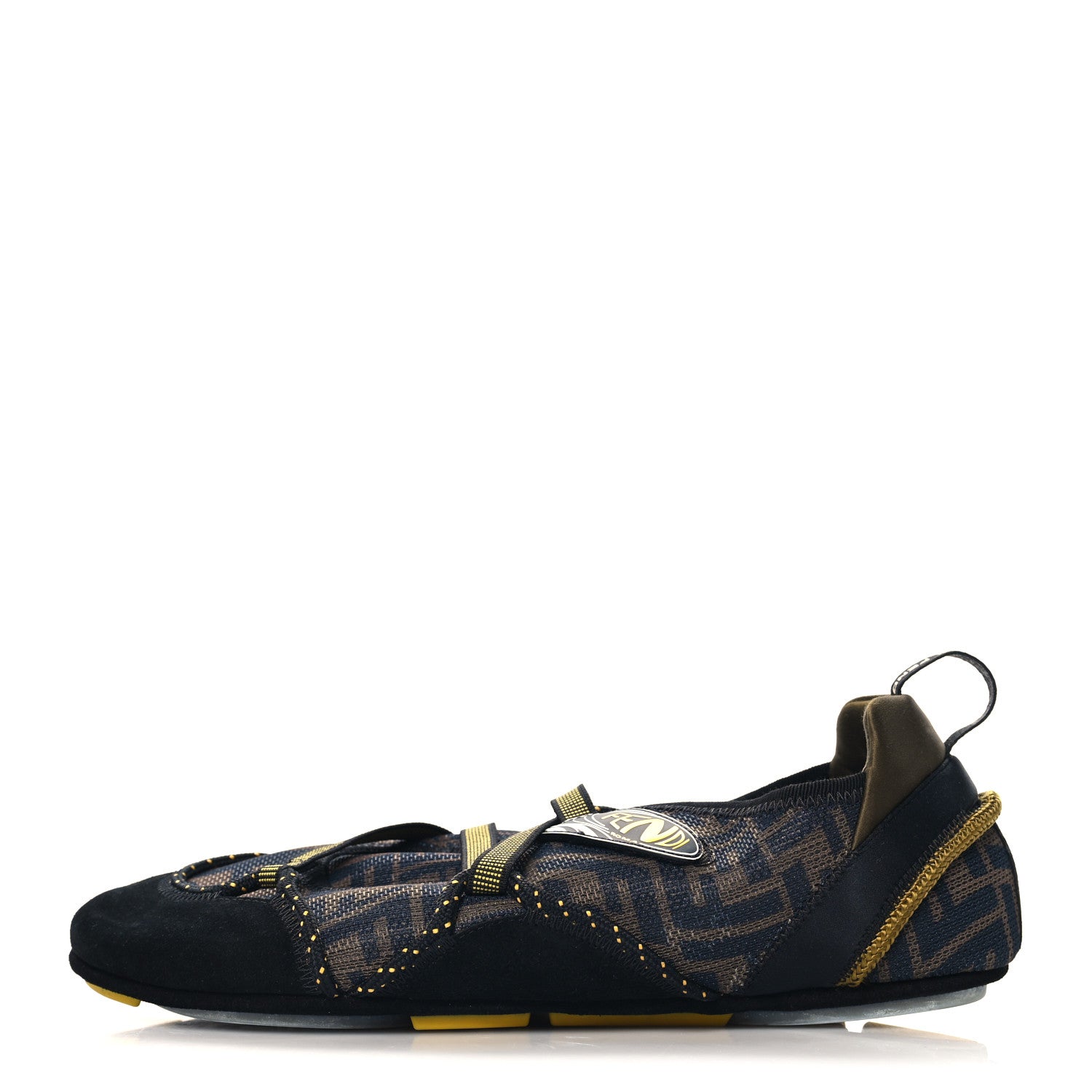 Fendi X SARAH COLEMAN Suede Mesh Satin FF Vertigo Womens Flex Sneakers 40 Black Tobacco Moro 1 of 9