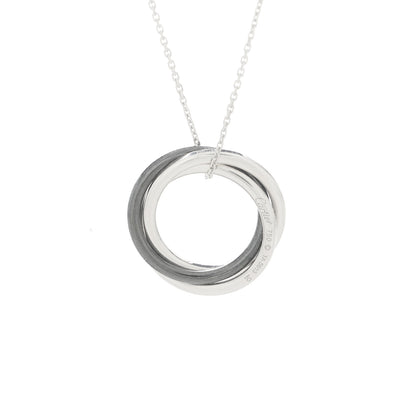 Cartier 18K White Gold Black Ceramic Diamond Trinity Pendant Necklace 6 of 6