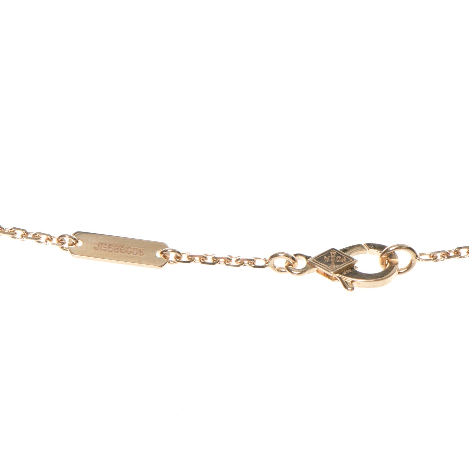 Van Cleef & Arpels 18K Rose Gold Diamond Black Onyx Vintage Alhambra Pendant Necklace 5 of 6