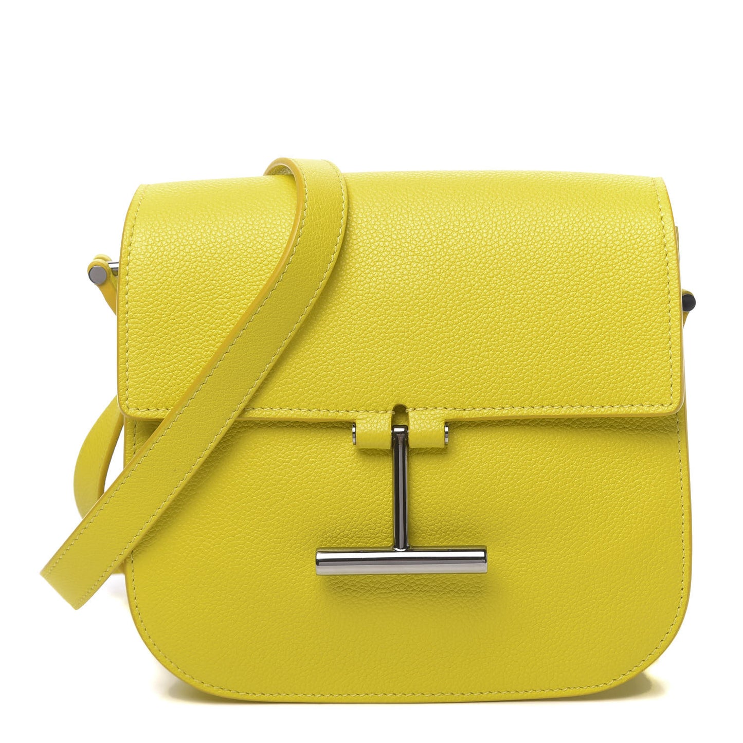 Calfskin Mini T Clasp Tara Crossbody Bag Yellow