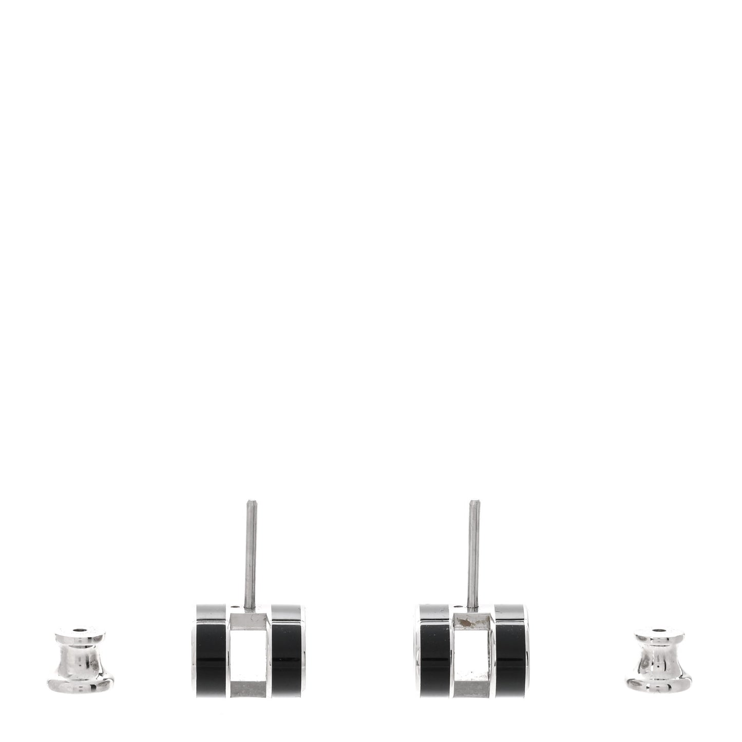 Palladium Lacquered Pop H Earrings Black