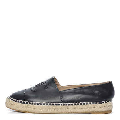 Chanel Lambskin CC Espadrilles 40 Black 1 of 10