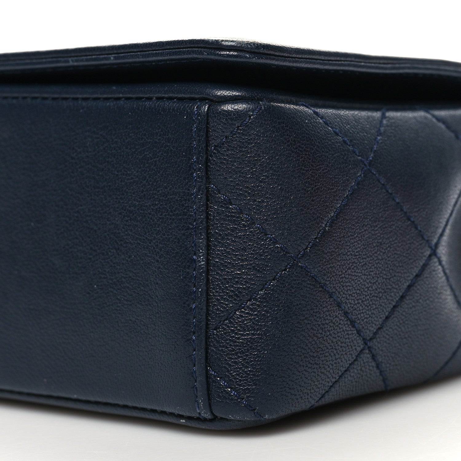 Chanel Sheepskin Quilted Vintage Mademoiselle Flap Dark Navy 10 of 10