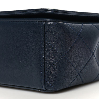 Chanel Sheepskin Quilted Vintage Mademoiselle Flap Dark Navy 10 of 10
