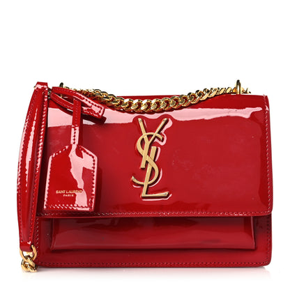 Saint Laurent Patent Small Monogram Sunset Red 1 of 8