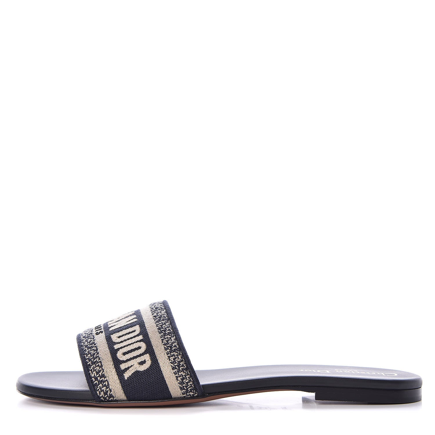Christian Dior Canvas Embroidered Dway Mules Slide Sandals 40 Deep Blue 1 of 10