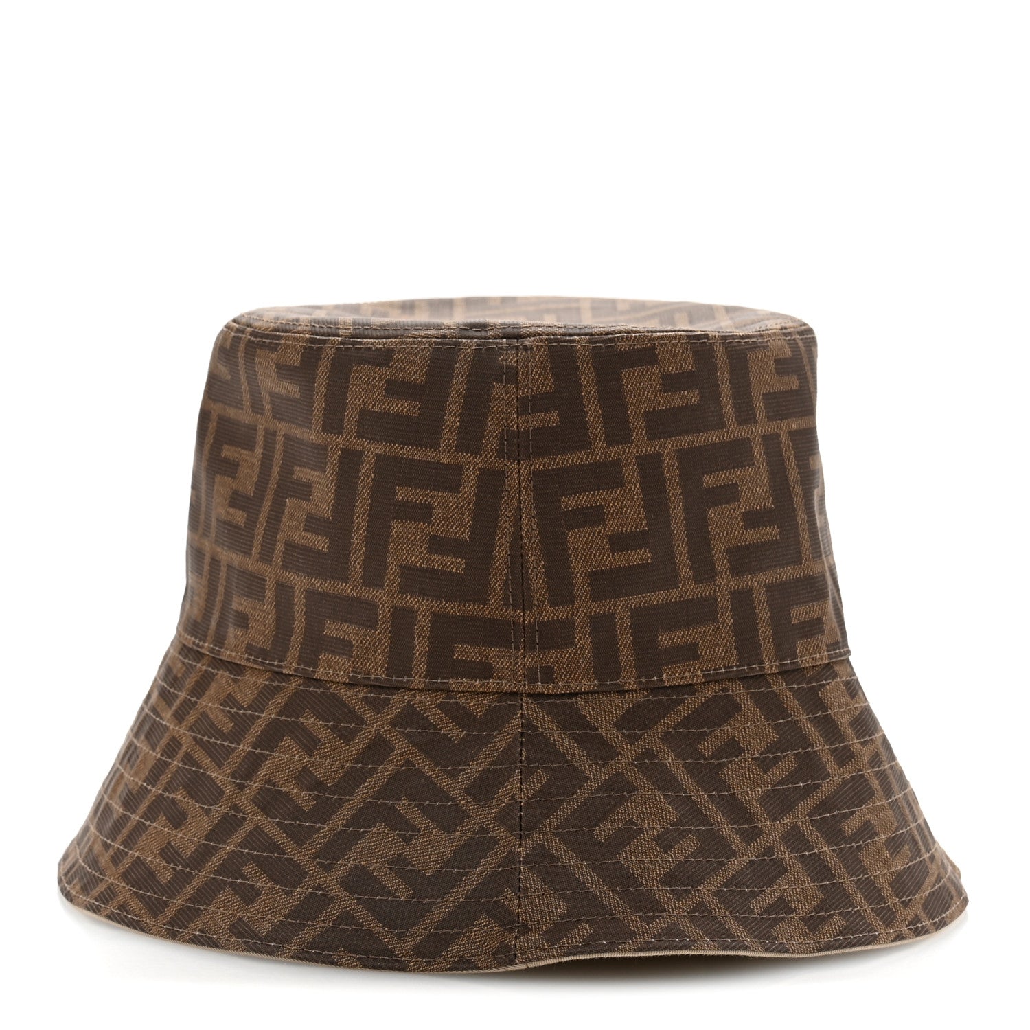 Fendi Technical Fabric FF Reversible Bucket Hat S Tobacco Beige 4 of 8
