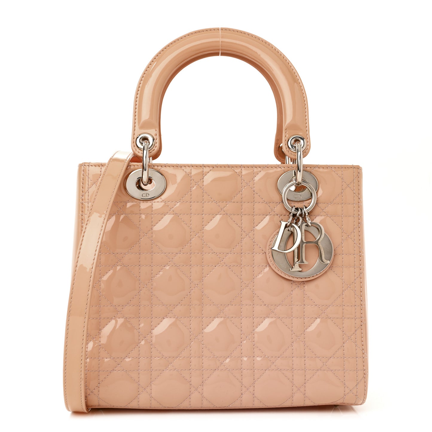 Patent Cannage Medium Lady Dior Light Pink