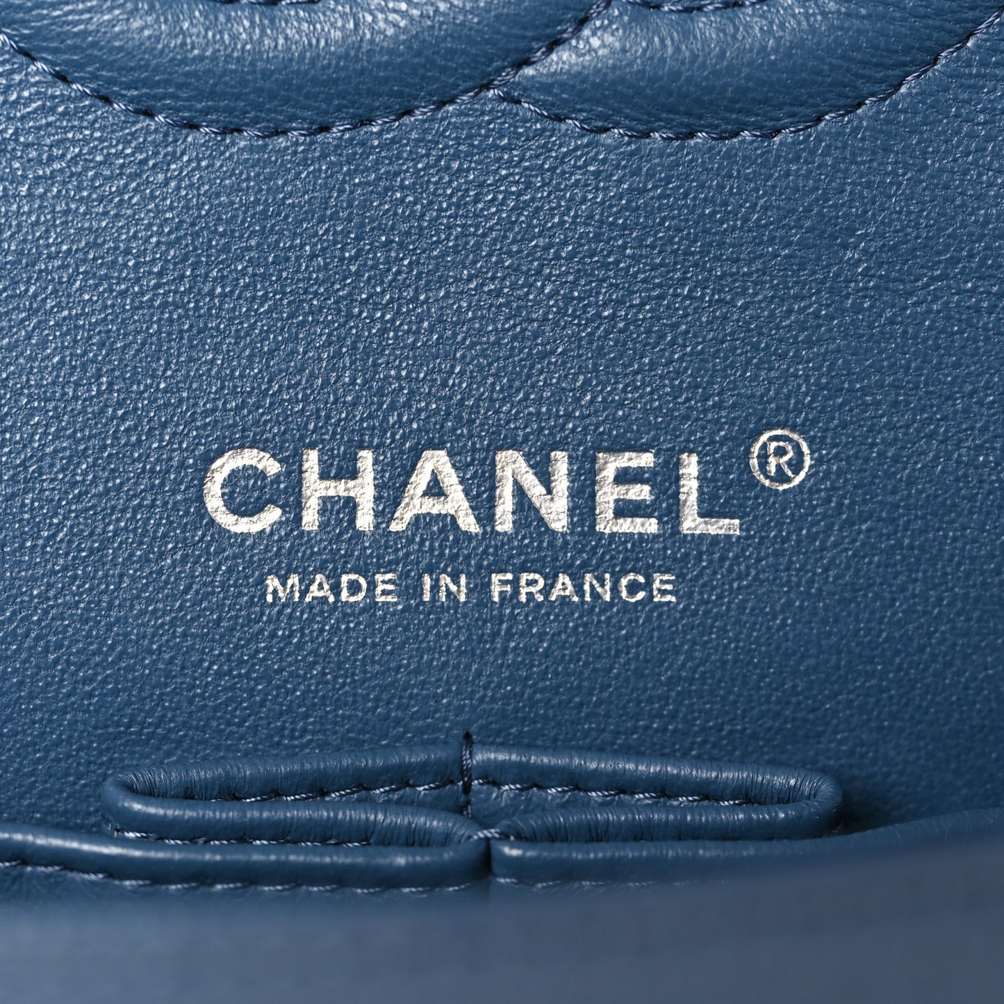 Caviar Quilted Medium Double Flap Blue