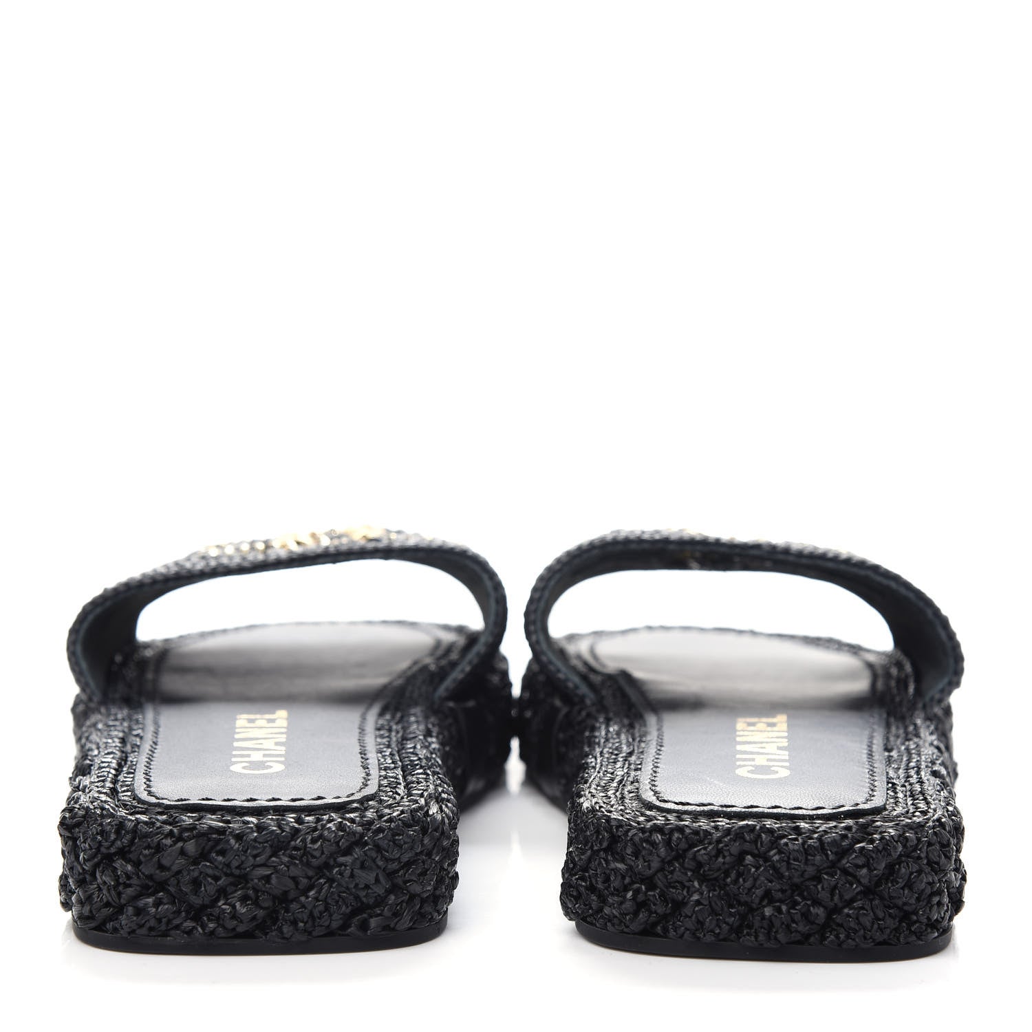Chanel Cord Braided CC Mules 37 Black 7 of 10
